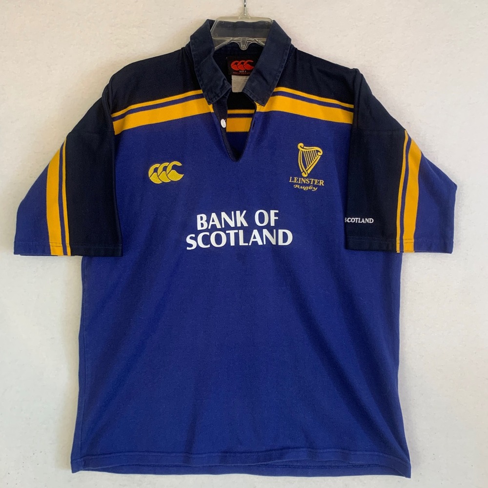 VTG Canterbury Leinster Rugby Shirt Mens Large Blue Bank of Scotland Jersey 2003